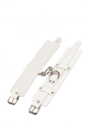 Оковы Leather Dominant Leg Cuffs, White || 