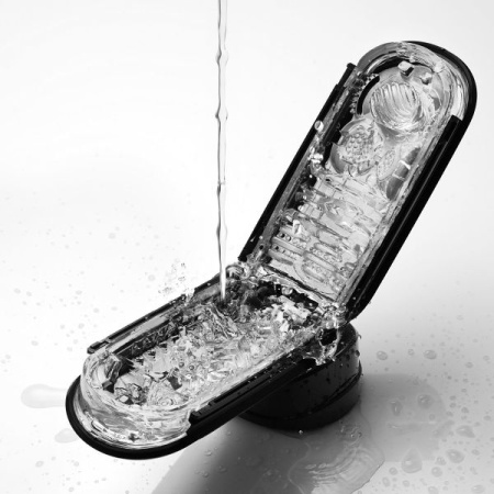 Мастурбатор Tenga Flip Zero Black, изменяемая интенсивность стимуляции, раскладной || 