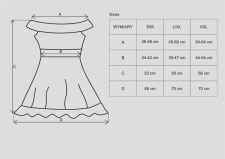Сорочка Flores chemise Obsessive SM черная || 