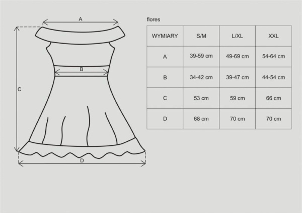 Сорочка Flores chemise Obsessive SM черная