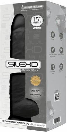 Фаллоимитатор SilexD Kingston Black (MODEL 15in), двухслойный, силикон+Silexpan, диаметр 7 см || 