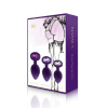 Набор анальных пробок с кристаллом Rianne S: Booty Plug Set Purple, диаметр 2,7см, 3,5см, 4,1см || 