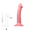 Насадка для страпона Strap-On-Me Mono Density Dildo Rose M, диам. 3,3см, однослойный силикон, гибкий || 
