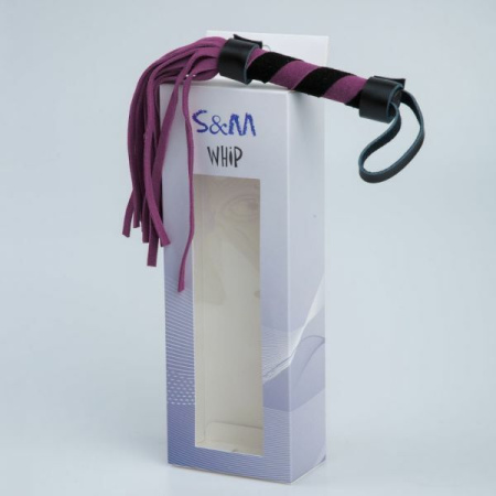 F61417 Плетка из замши мини FLOGGER BLACK/PURPLE || 