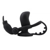 Эрекционное виброкольцо с анальным стимулятором Anal Penetrator Rabbit, BLACK || 