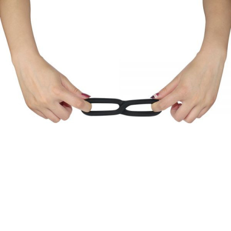 Двойное эрекционное кольцо Silicone Cockring, black || 