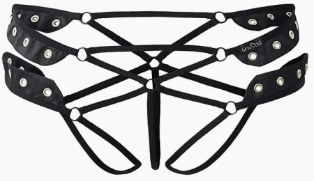 Трусики Fetish с разрезом черные LeFrivole, L/XL, 46-48 || 