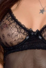Прозрачная сорочка с чашечками VELIA CHEMISE black XXL/XXXL - Passion Exclusive, трусики || 