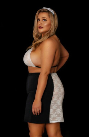 Ролевой костюм горничной с топом, юбкой и украшением “Безотказная Адели” XL || 