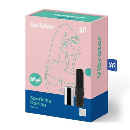 Мощный мини-вибратор Satisfyer Mini Sparkling Darling со съемным колпачком, 15 режимов работы || 