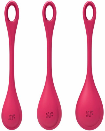 Набор йони бусин Satisfyer Yoni Power 1 Red, диаметр 2-2,5-3см, вес 22-46-74гр || 