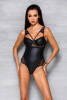 Боди из эко-кожи и кружева Loona Body black S/M - Passion || 