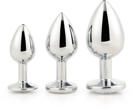 Набор анальных пробок Dream Toys GLEAMING LOVE SILVER PLUG SET || 