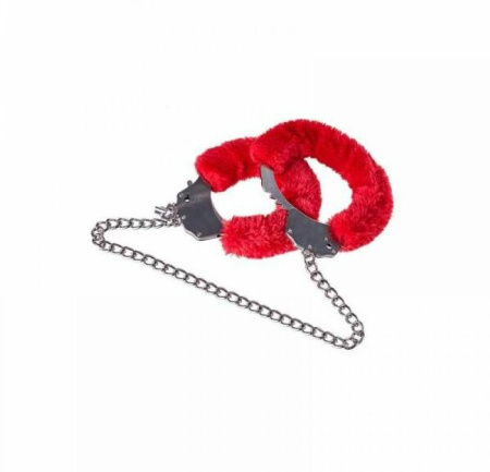 Наручники Metal Handcuff With a Long Chain , Red || 