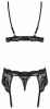 Комплект с поясом для чулок Obsessive 810-SEG-1 3 pcs set black L/XL || 