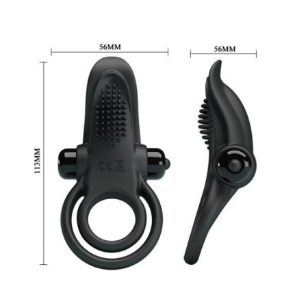 Эрекционное виброкольцо Vibrant penis ring, Black || 