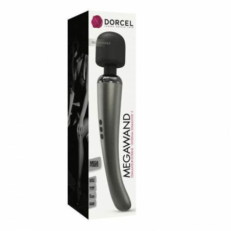 Мощный вибромассажер Dorcel MEGAWAND Chrome Silver водонепроницаемый, перезаряжаемый, 160 режимов || 
